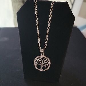 Fashion new silver tree of like necklace